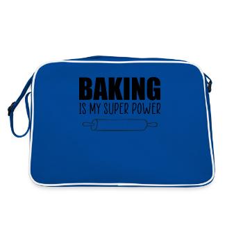 La cuisson est ma citation drôle de super pouvoir - Sac Retro - bleu/blanc - Dos