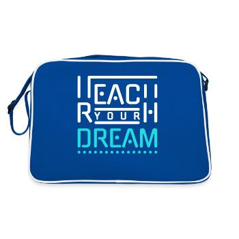 Greifen Sie nach Ihren Träumen - Retro Tasche - Blau/Weiß - Hinten