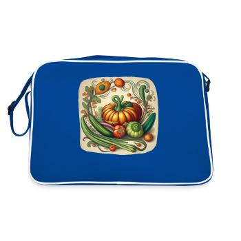 Art nouveau vegetables composition - Retro Bag - blue/white - Back