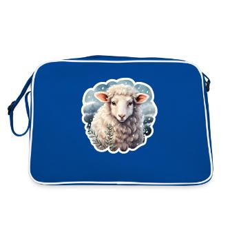 Winterschäfchen - Retro Tasche - Blau/Weiß - Hinten