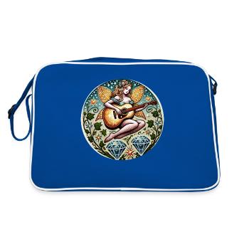 Gitarre Fee - Retro Tasche - Blau/Weiß - Hinten