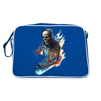 Skeleton de patineur - Sac Retro - bleu/blanc - Dos
