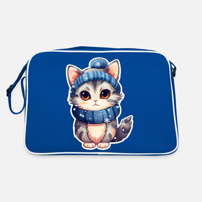 Schneekätzchen Retro Tasche