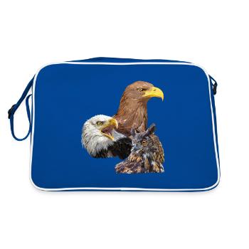 Pigargos et hibou - Sac Retro - bleu/blanc - Dos