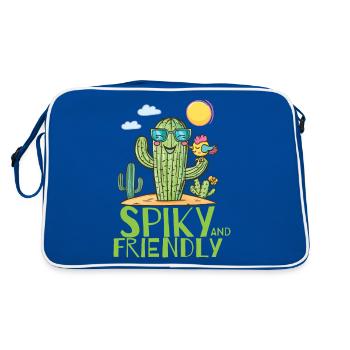 Spiky And Friendly - Retro Bag - blue/white - Back