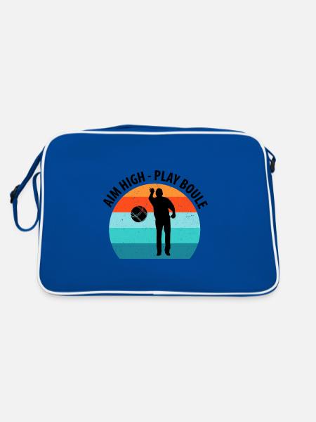 Boule Pétanque Boccia Boules - Sac Retro - bleu/blanc - Dos