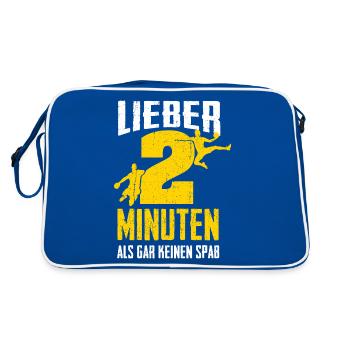 Handball Lieber 2 Minuten - Retro Tasche - Blau/Weiß - Hinten