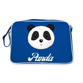 Panda Design Panda Head White Black Panda Bear - Sac Retro - bleu/blanc - Dos