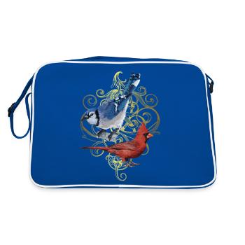 The Northern Cardinal and the Blue Jay - Retro Bag - blue/white - Back