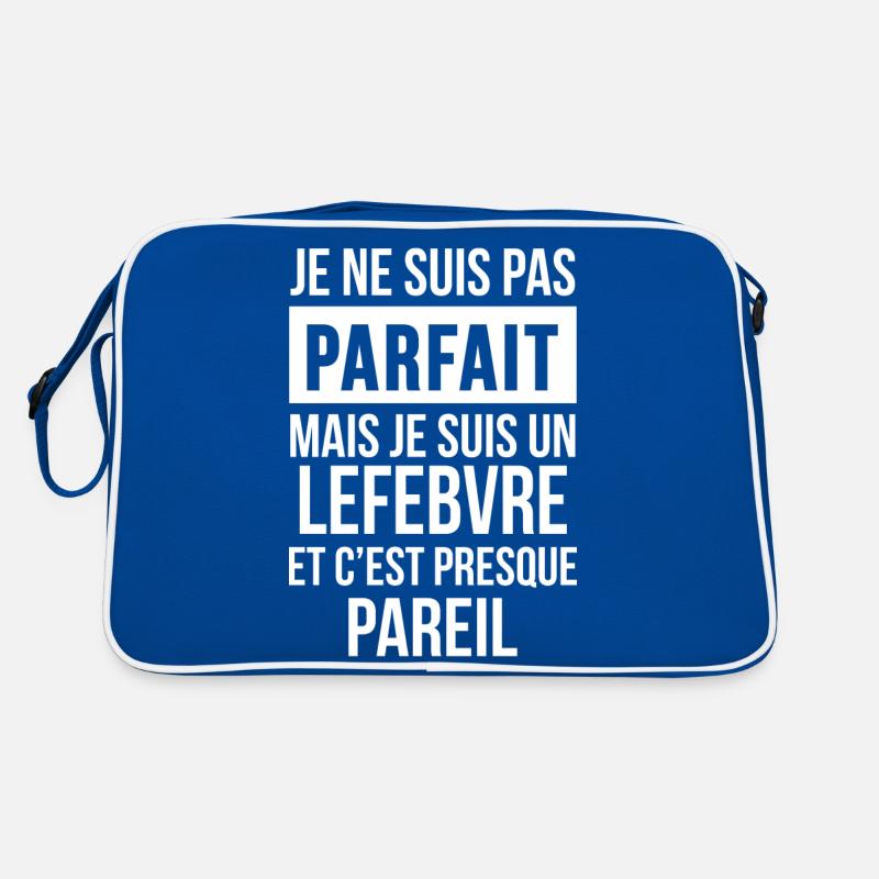 Nom de Famille - LEFEBVRE - Sac Retro - bleu/blanc