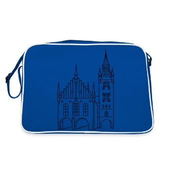 Altes Rathaus München - Retro Tasche - Blau/Weiß - Hinten