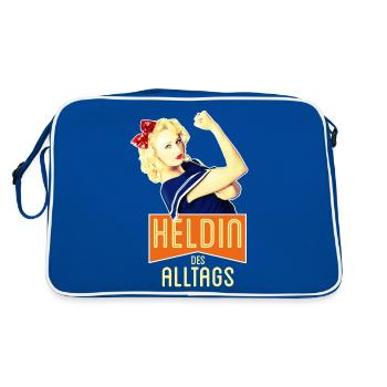 Heldin des Alltags - Retro Tasche - Blau/Weiß - Hinten