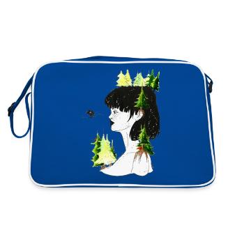 Portrait Forêt - Sac Retro - bleu/blanc - Dos