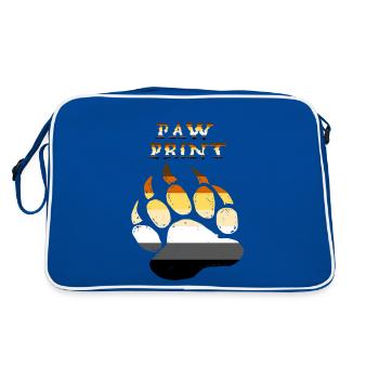 Paw Print Bear Pride - Retro Tasche - Blau/Weiß - Hinten