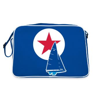 Sailboat Star - Retro Bag - blue/white - Back