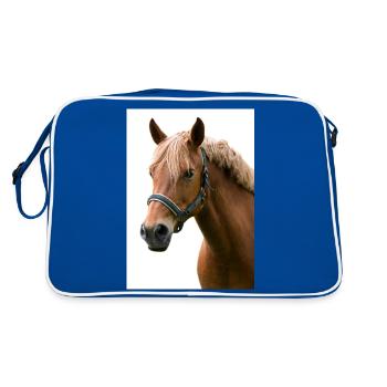 Horse. Pferd. - Retro Tasche - Blau/Weiß - Hinten