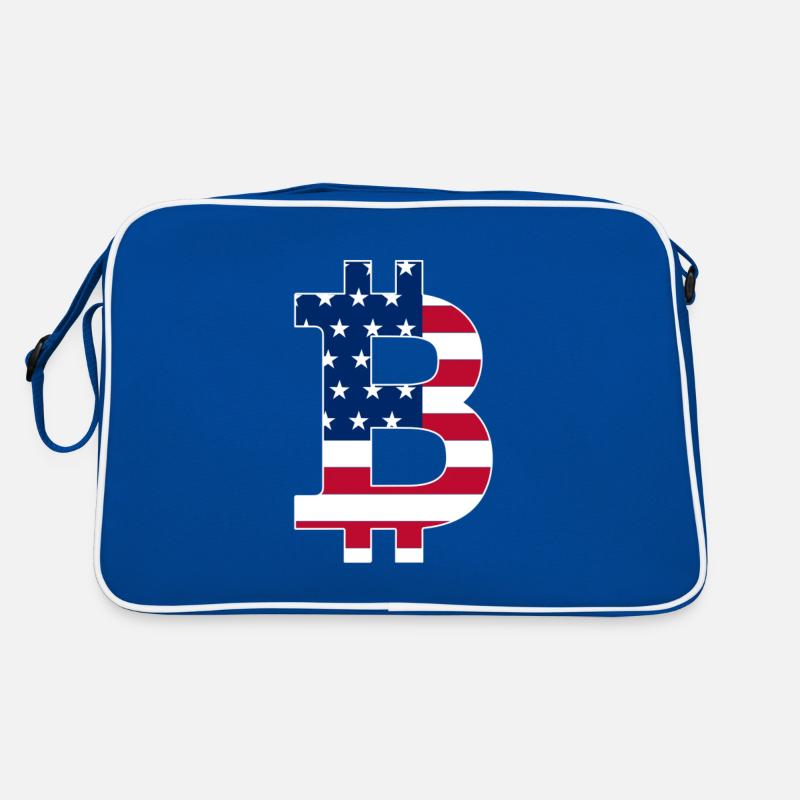 USA Flagge Bitcoin-Bitcoin-Kryptowährung-Flagge Retro Tasche