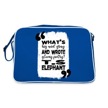 books lover sayings green bookish stuff - Retro Tasche - Blau/Weiß - Hinten