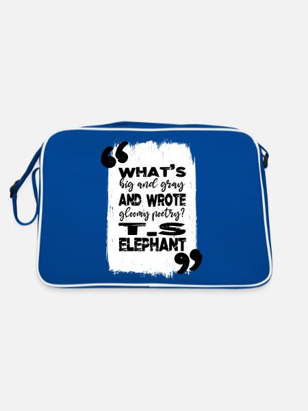 books lover sayings green bookish stuff - Retro Bag - blue/white - Back