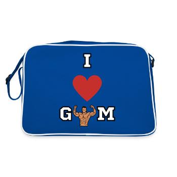 I love gym - Retro Bag - blue/white - Back