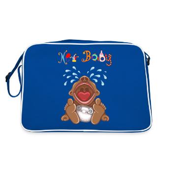 BABY CRYING, Newborn, New Mum, New Baby, Cry Baby - Retro Bag - blue/white - Back