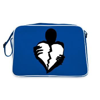 Holding on to a broken heart - Retro Bag - blue/white - Back