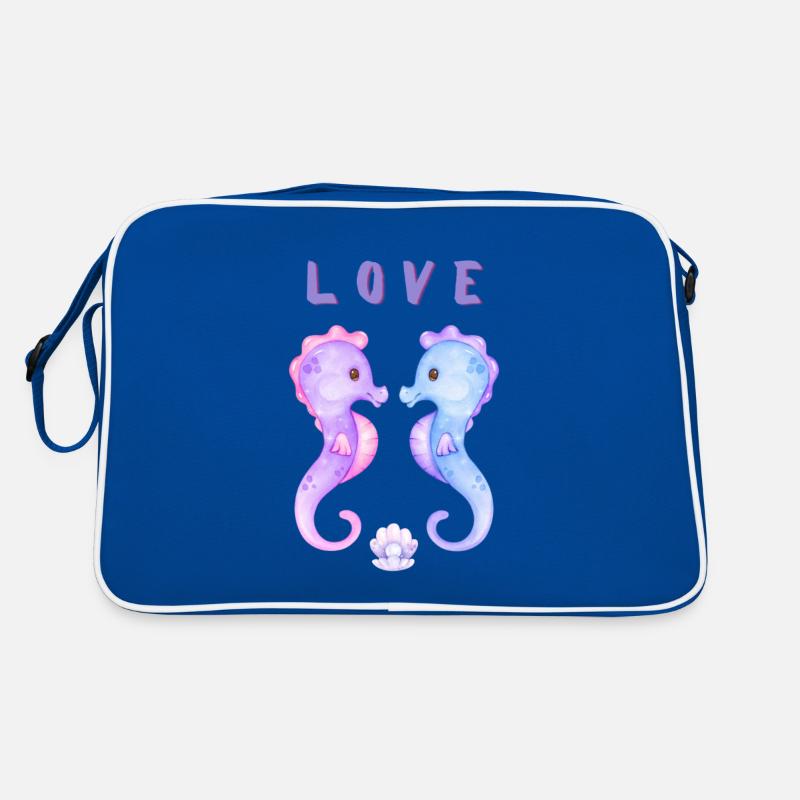 L O V E Seepferdchen Retro Tasche