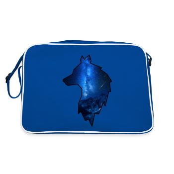 Voie lactée au contour noir du loup - Sac Retro - bleu/blanc - Dos