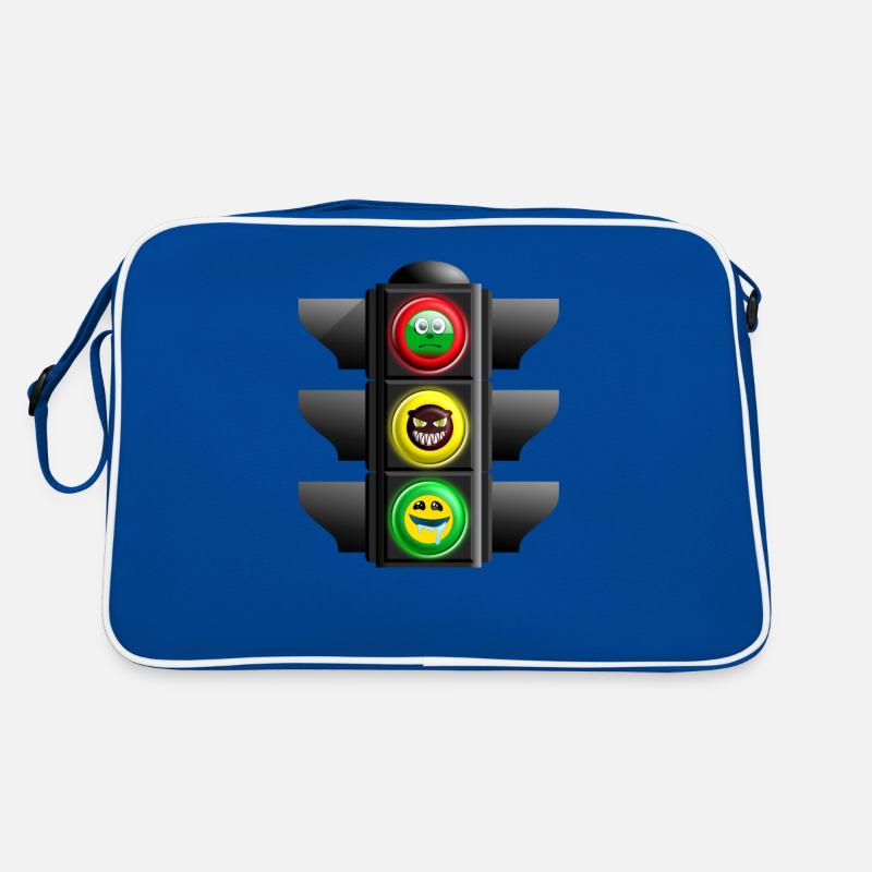 Los Stop Schade Ampel Emojs - Sac Retro - bleu/blanc