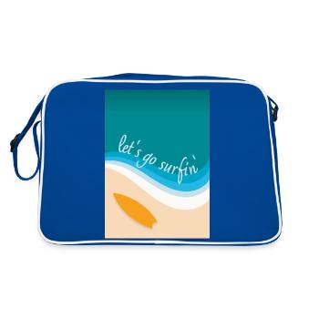 Let’s go surfin' surfing (design angulaire) - Sac Retro - bleu/blanc - Dos