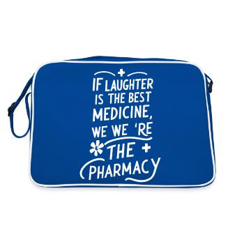 if laughter is the best medicene - Retro Bag - blue/white - Back