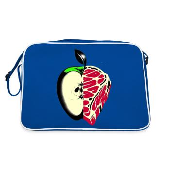Fruit instead of meat | Reduced meat consumption - Retro Bag - blue/white - Back