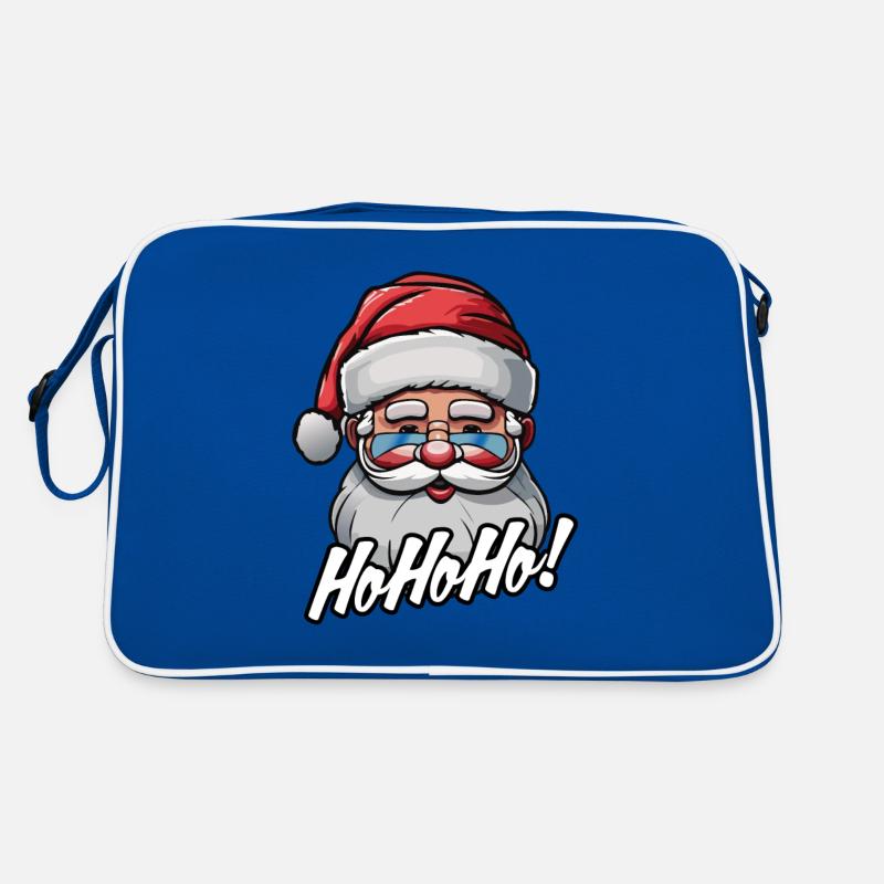 weihnachtsmann - Retro Tasche - Blau/Weiß