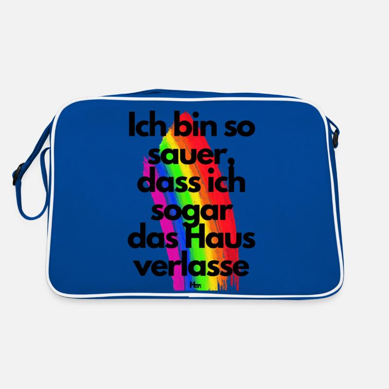 Ich bin so sauer dass ich sogar das Haus verlasse Retro Tasche