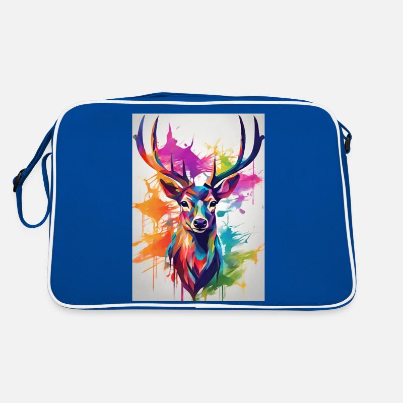 Hirschschädel bunt Retro Tasche