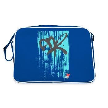 iLoveME - Retro Tasche - Blau/Weiß - Hinten