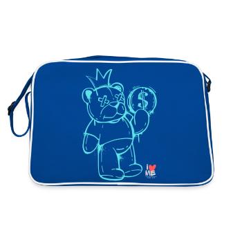 iLoveME - Retro Tasche - Blau/Weiß - Hinten