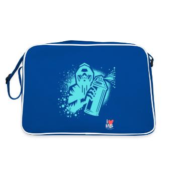 iLoveME - Retro Tasche - Blau/Weiß - Hinten