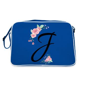 Lettre j fleurs - Sac Retro - bleu/blanc - Dos