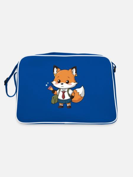 Renard kawaii avec uniforme scolaire traditionnel - Sac Retro - bleu/blanc - Dos