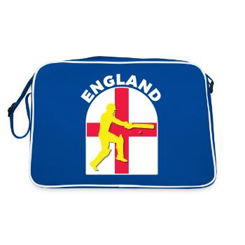 England Cricket Batsman England Flag by DPattonPD - Retro Bag - blue/white - Back