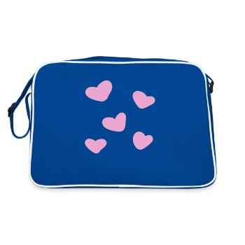 herzen herz - Retro Tasche - Blau/Weiß - Hinten