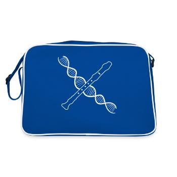 Clarinet Wind Instrument Flute Recorder Music - Retro Bag - blue/white - Back