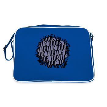 funny quote birthday creature green - Retro Tasche - Blau/Weiß - Hinten