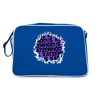 weihnachten tier säugetier geburtstagsgeschenk - Retro Tasche - Blau/Weiß - Hinten
