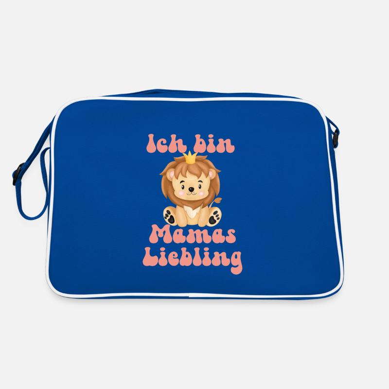 Ich bin Mamas Liebling kleiner süßer Löwe Krone Retro Tasche