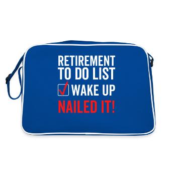 Ruhestand To-Do-Liste Wake Up Nailed It - Retro Tasche - Blau/Weiß - Hinten