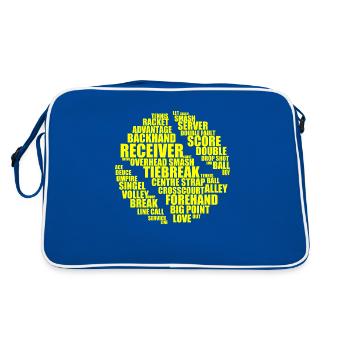 Tennis wordcloud - Tennis Ball - Retro Bag - blue/white - Back