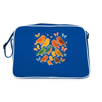 Oiseaux et papillons - Sac Retro - bleu/blanc - Dos