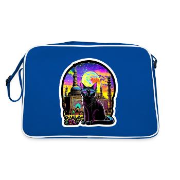Chat Oriental Psychédélique - Sac Retro - bleu/blanc - Dos